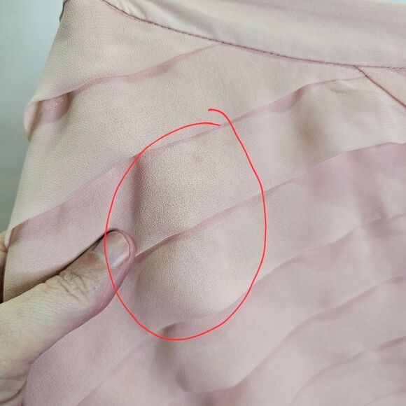 New York & Company Pink Asymmetrical Pleated Mini Skirt Size 10 - Picture 9 of 10